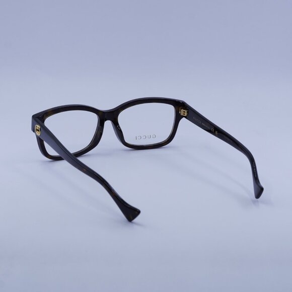 Gucci GG1259OA 002 Eyeglasses Dark Havana 55mm Rectangle Frame - Picture 6 of 11